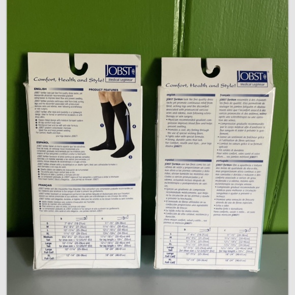 2 PACK LOT JOBST Men Knee High Closed Toe Compression Stocking black LARGE TALL - Picture 3 of 5